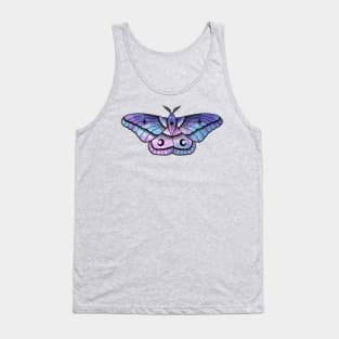 Cool Watercolour Moth black Tank Top